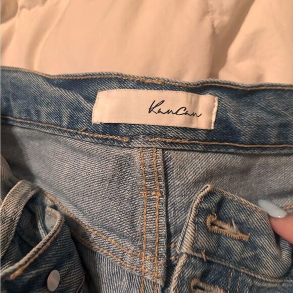 KanCan Distressed Light Blue Wide Leg Women's Jeans - Picture 2 of 4